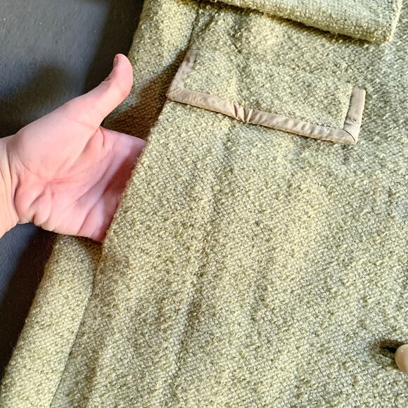 Vtg 1960s Sycamore Wool Coat Soft Green Mid Century Modern - Picture 3 of 11